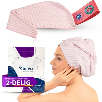 Silva - Haarhanddoek - Microvezel Handdoek voor Haar - 2 Stuks - Roze