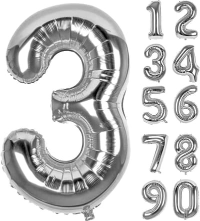 Dailygoods- Nummerballon XXL 83cm - Cijferballon 0-9 - Folieballon - Verjaardagsdecoratie - Aluminiumfolie - Metallic textuur