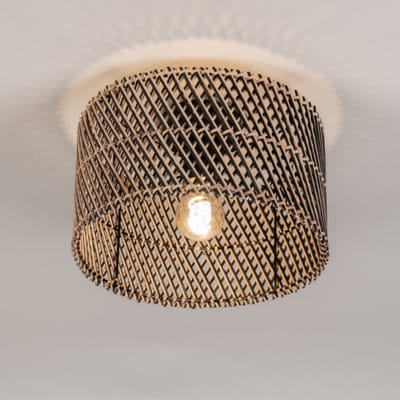 Lumidora Plafondlamp 31471 - Plafonniere - MAZE - E27 - Zwart - Naturel - Riet - ⌀ 30 cm
