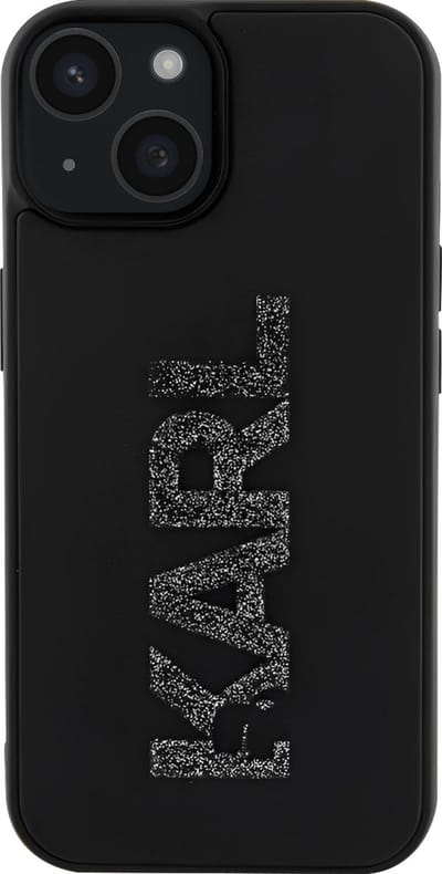iPhone 15 Backcase hoesje - Karl Lagerfeld - Effen Zwart - TPU (Zacht)