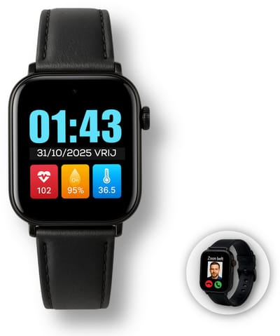Wiesba WB76S NW - GPS Horloge Senior - Persoonlijke alarmen - Smartwatch voor Ouderen - alarm horloge ouderen - GPS Horloge Alzheimer - Valdetectie - Persoonlijk alarm