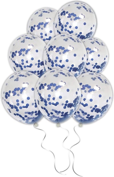 LUQ - Luxe Donker Blauwe Confetti Helium Ballonnen - 50 stuks - Verjaardag Versiering - Decoratie - Latex Ballon Blauw