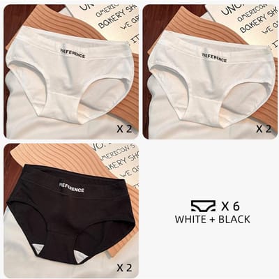 Ensembles de 6 pièces Culottes Antibactériennes en Coton Pur pour Femmes Slips de Sport Haute Élasticité Sous-vêtements Doux Respirants d'Été Lingerie L 50-60kg&6pcs brown