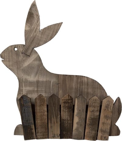 Clayre & Eef Bloempot 31x12x36 cm Bruin Hout Konijn