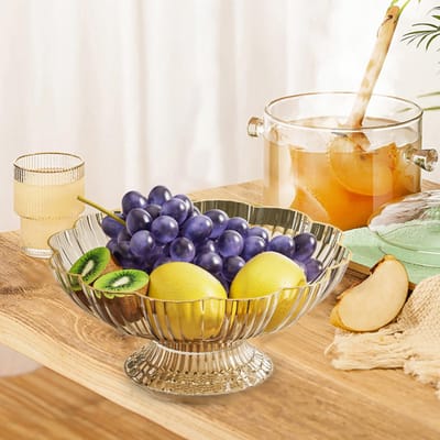 Fruitschaal met Afvoergaten Multifunctionele Voetstuk Fruitschaal voor Woonkamer Kantoortafel Aanrecht Keukendecoratie