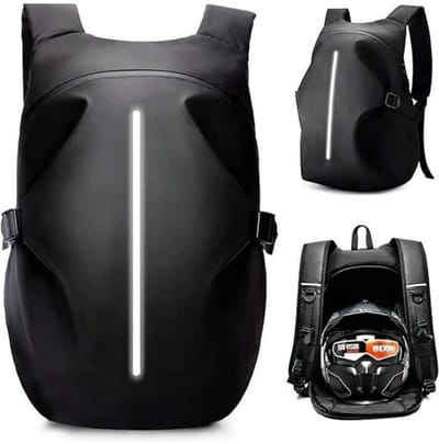 Helmrugzak Motorhelm Rugtas - Motorhelm Tas Rugzak - Waterdicht Motorfiets Helm Rugzak - Met Reflecterende Strips - Grote Capaciteit 40L - Zwart