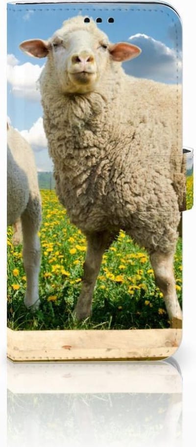 Samsung Galaxy S9 Plus Telefoonhoesje met Pasjes Schaap en Lammetje
