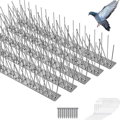 Duivenafweer spikes 8,3 m, met schroeven en kabelbinders, 304 roestvrij staal, vogelafweerspikes, hoogwaardig anti-roest, voor balkon, vensterbank, dak en tuin