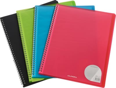 Aurora set van 10 x Show/Display Album Colourful A4, dubbelspiraal, met 30 insteekhoezen