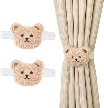 Gordijnhouders 2 Stuks - Cartoon Bears - Bruin - Decoratief voor Slaapkamer en Kantoor - ShopVlot