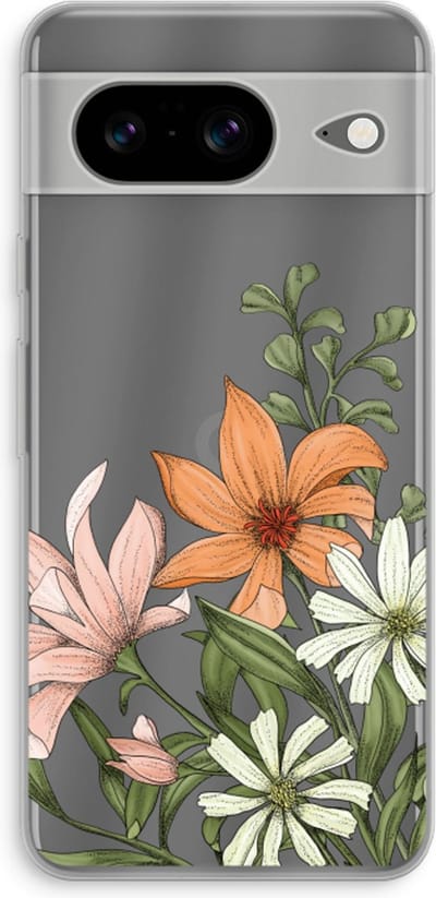 Case Company® - Hoesje geschikt voor Google Pixel 8 hoesje - Floral bouquet - Soft Cover Telefoonhoesje - Bescherming aan alle Kanten en Schermrand