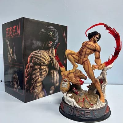 29cm Attack On Titan Titanificatie Eren Gevechtsvorm Model Model Kit PVC Statisch Model Speelgoed Verzamelsieraad Jongen Vakantiecadeau brown