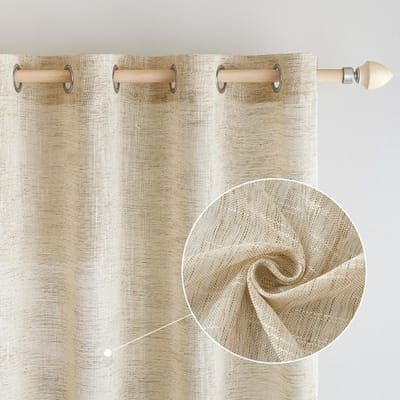 Unyqoos® Elegante witte linnenlook gordijnen met oogjes voor diverse ruimtes