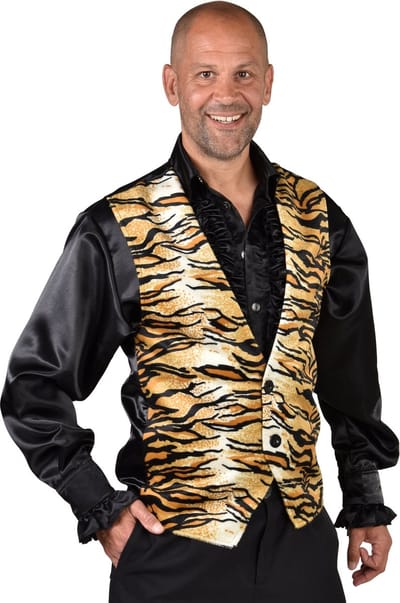 Magic Design Verkleedvest Tijger Polyester Bruin Maat Xs/s