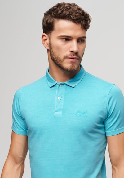 Superdry Poloshirt Essential Logo Neon Jersy Polo M1110419a Neon Sky Blue Mannen Maat - L