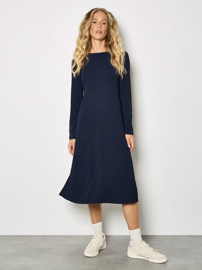 Midi-jurk van gestructureerde jersey