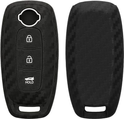 kwmobile autosleutel hoesje geschikt voor Nissan 3-knops Ariya B6 B9 X-Trail T33 Qashqai - Autosleutel behuizing in zwart - Carbon design