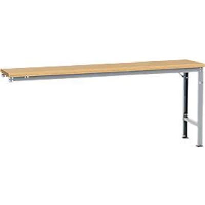 Manuflex aanbouwtafel UNIVERSAL Speciaal, 2000 x 800 mm, multiplex natuur, aluminium zilver