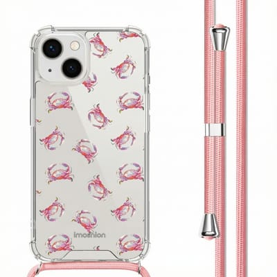 imoshion Hoesje - Geschikt voor Apple iPhone 13 - Design Hoesje met Koord - Crab Watercolor