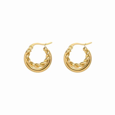 WeLoveSilver - Chirurgisch staal oorringen - Dubbele hoop - Gedraaide band