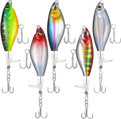 Set van 5 Realistische Wobbler Swimbaits voor Snoek, Zander en Forel, UV Reflecterende Vissen Aas voor Zoet en Zout Water, Perfect voor Roofvissen
