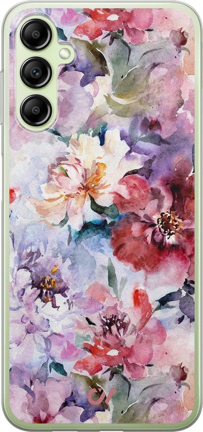 Hoesje geschikt voor Samsung Galaxy A14 5G hoesje - Bloemen Acryl - - Roze - - Casevibes