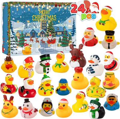 "Kerstadventskalender 2025 - Adventskalender 2025 - 24 Dagen aftellen - Kerstmis Badeendjes - Eenden Kerstcadeau - Badspeelgoed - Kinderfeest decoratie - Perfect voor cadeau - Feestdecoratie - Speelgoed "