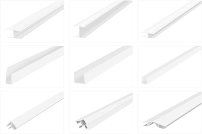 Randprofielen PVC - Kunststof profielen hoek - Paneelaansluitingen maken - UV- en weerbestendig - 13 x 3 mm - Wit