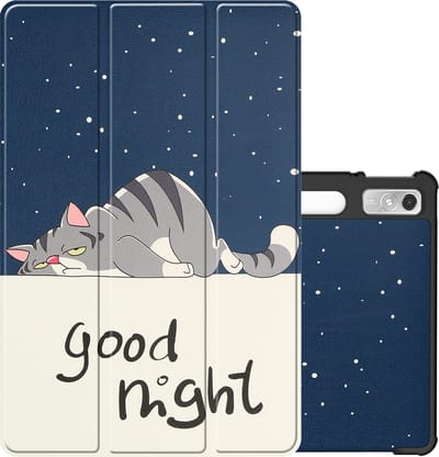 Hoes - Geschikt voor Lenovo Tab P11 Pro - Dun & Stevig - Trifold Bookcase - Hard Cover Case - Met Uitsparing Geschikt voor Lenovo Pen - Hardcover Book - Tablet Hoesje - Kat