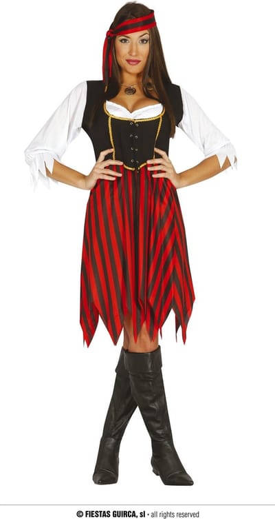 Fiestas Guirca - Volwassenkostuum Pirate dames - maat L (42-44) - Carnavalskleding - Carnaval - carnavalskleding 2027 - Carnaval kostuum