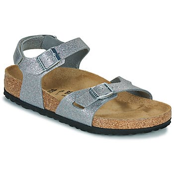 Platte sandalen BIRKENSTOCK Rio AS Kids BF Sparkling Silver
