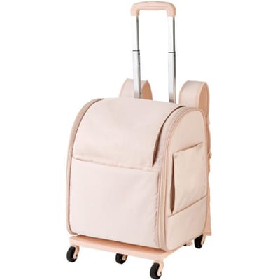 Sac de Voyage pour Animaux de Compagnie Portable Multifonctionnel Respirant Sac de Transport pour Chien pour Voyage en Extérieur Costume Rose Trolley Bag rose