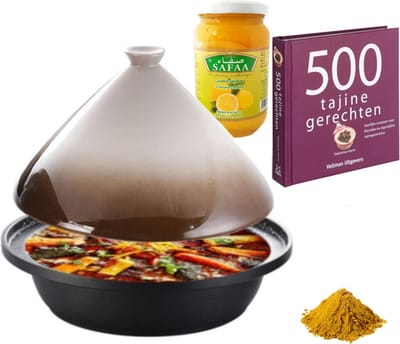 Cuilina tajine pakket -kookboek-kruiden-ingelegde citroenen - cadeau pakket