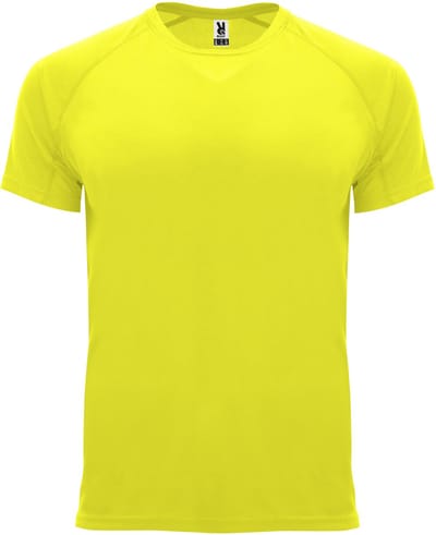 Fluorescent Geel 2 Pack Kinder unisex sportshirt korte mouwen Bahrain merk Roly 8 jaar 122-128