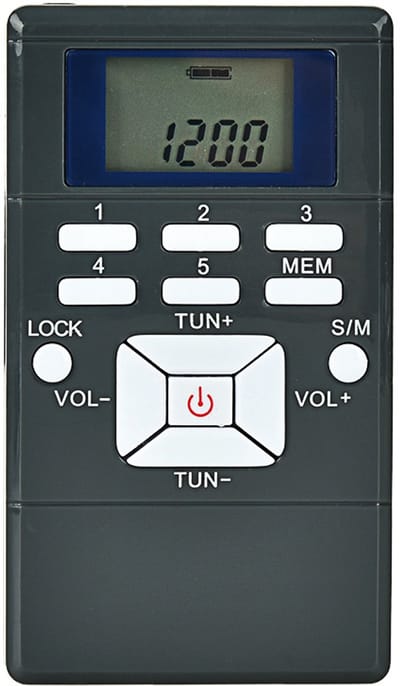 Draagbare FM-stereo-radio met hoofdtelefoon, mini-digitale tunning-FM-transistor-radio voor wandelen, hardlopen, joggen, grijs