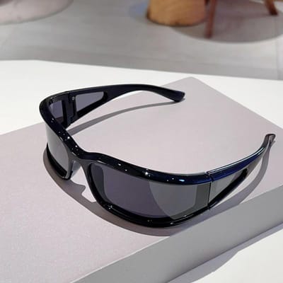 Lunettes de soleil Sport coupe-vent Vintage y2k Pour Dames Pour Pour Messieurs Lunettes de soleil Punk Extérieur Luxe Designer Pour Cyclistes Lunettes UV gray