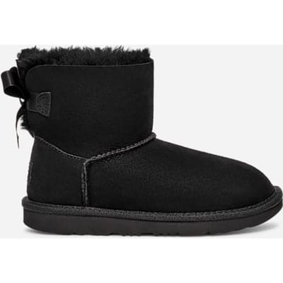 UGG® Mini Bailey Bow II-laars voor kinderen  in Black, Maat 33.5, Dubbelzijdig