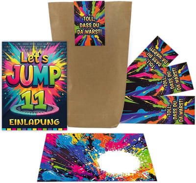 12 Uitnodigingen voor de 11e Verjaardag - Springfeest Jongens & Meisjes - Inclusief Enveloppen