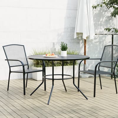 vidaXL Terrastafel rond Ø110x72,5 cm gepoedercoat staal antracietkleur