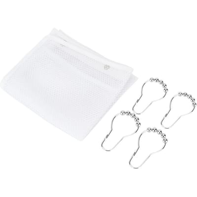 Organisateur Suspendu en Maille pour Bain Douche Grand Caddy de Douche Accessoires de Salle de Bain (Crochet en forme de S) white