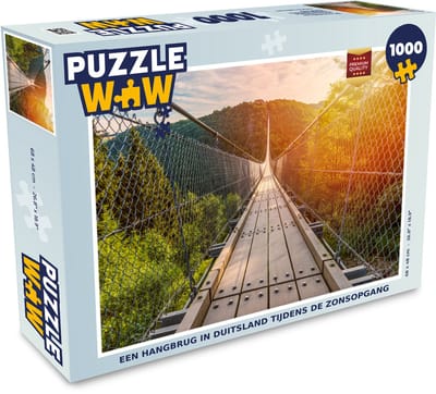 Puzzel Een hangbrug in Duitsland tijdens de zonsopgang - Legpuzzel - Puzzel 1000 stukjes volwassenen