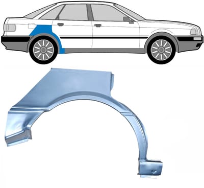 Reparatiepaneel achterspatbord voor Audi 80 B3 1986-1991 / Rechts