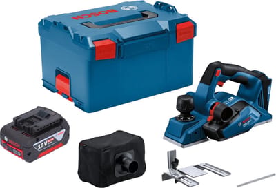 Bosch GHO 18V-26 Professionele accuschaafmachine 18 V 2,6 mm borstelloos + 1x accu 4.0 Ah + L-Boxx - zonder oplader