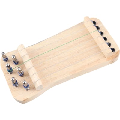 Entraîneur de doigts pour cithare chinoise en bois 6 cordes Mini instrument de musique Outil de pratique des doigtés beige