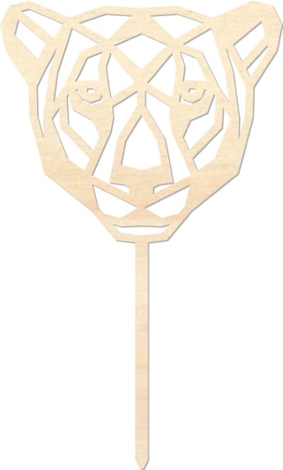 Houten caketopper / taarttopper - Tijger - Taart / Cake topper op bestelling gemaakt