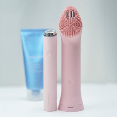 MediCube Booster Vibratie Gezichtsreiniger (Mini Plus + PDRN Glutathion Reiniger + Reinigingskop SET) + extra Reiniger + Zero Black Head Reinigingsolie PINK gray