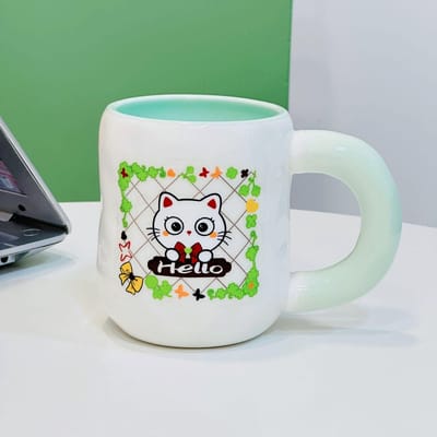 Schattige Kat Cadeauset Kleine Cadeaubox Mok Student Hoge Waarde Mok Set Cartoon Mok Souvenir 480ML