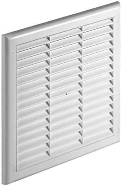 Ventilatie rooster - Afdekplaat muur - Luchtstroom regelen - Verstelbaar rooster - 250 x 250 mm - Wit