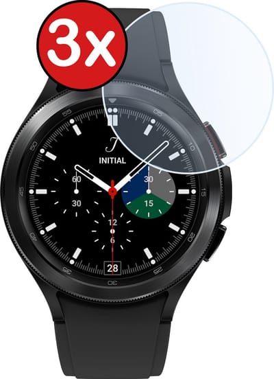 Screenprotector - 3 Stuks - Geschikt voor Samsung Galaxy Watch 4 Classic 42 mm - Sterk & Shockproof - Tempered Glass - Gehard Glas - Beschermglas Screen Cover - Bescherm Protector voor Smartwatch