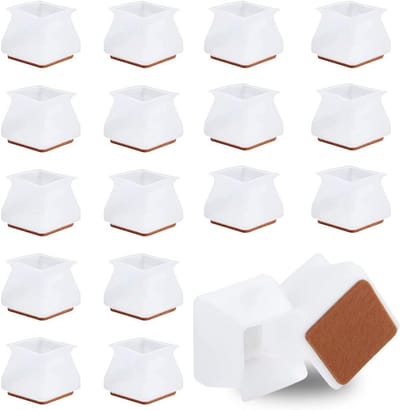 16-delige Silicone Stoelpootdoppen voor Meubels, Antislip en Geluidsdempend, Wit